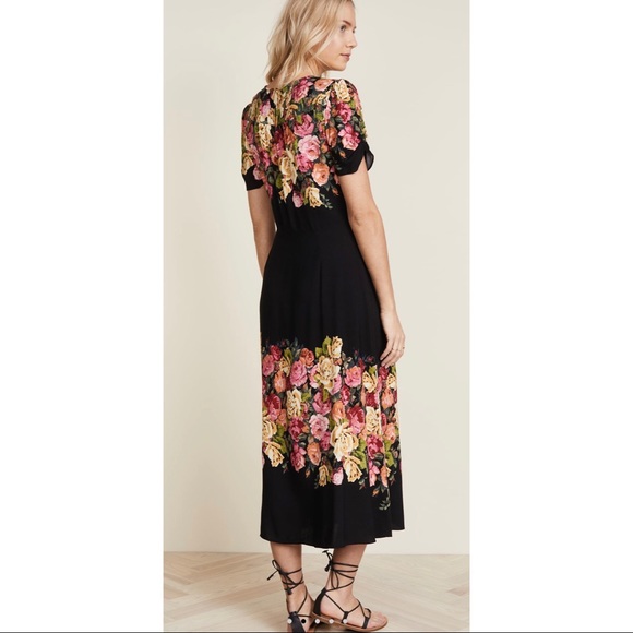 FREE PEOPLE Jamie Floral Midi Dress NWT - Picture 4 of 9